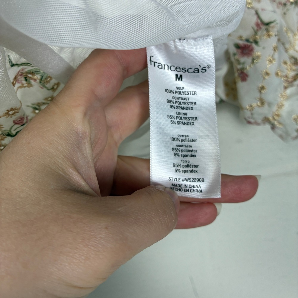 NEW Francesca's‎ Anna Floral Corset Top Size M Regency Wedding Bridal Dainty Ren - Picture 10 of 14